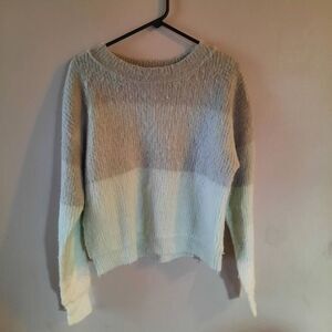 Free People Autumn Sky Cloud Combo Striped Wool Blend Sweater